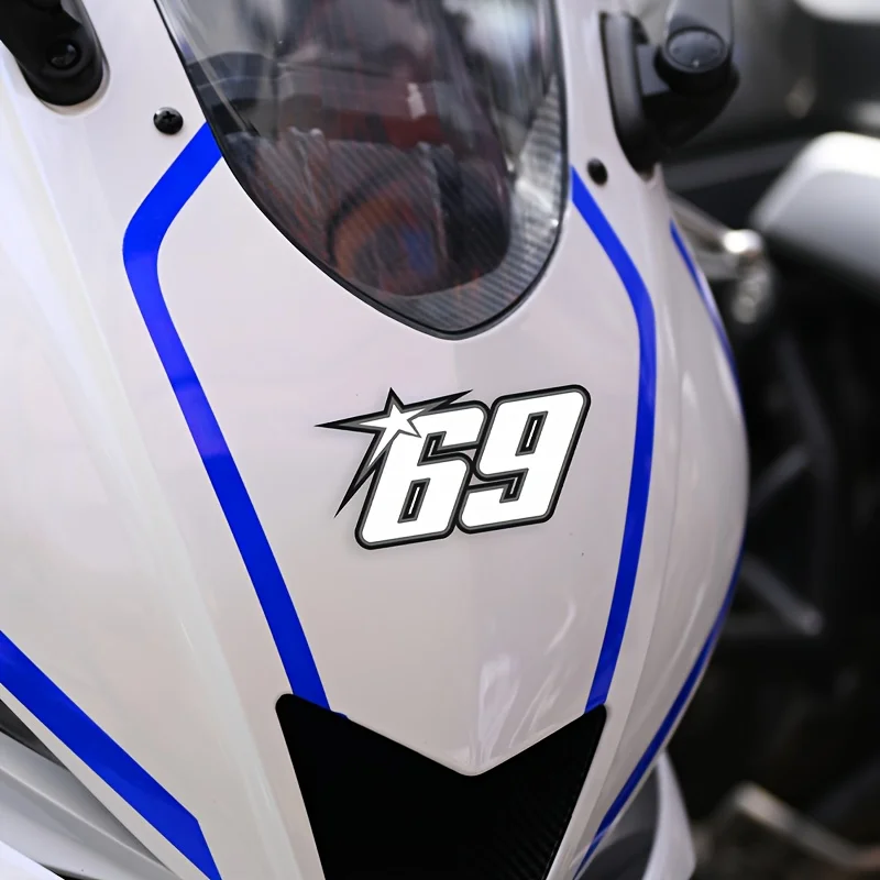 1PC Racing Number Star Sticker Waterproof Vinyl Decal, Motocross Auto Decor for Bike Car