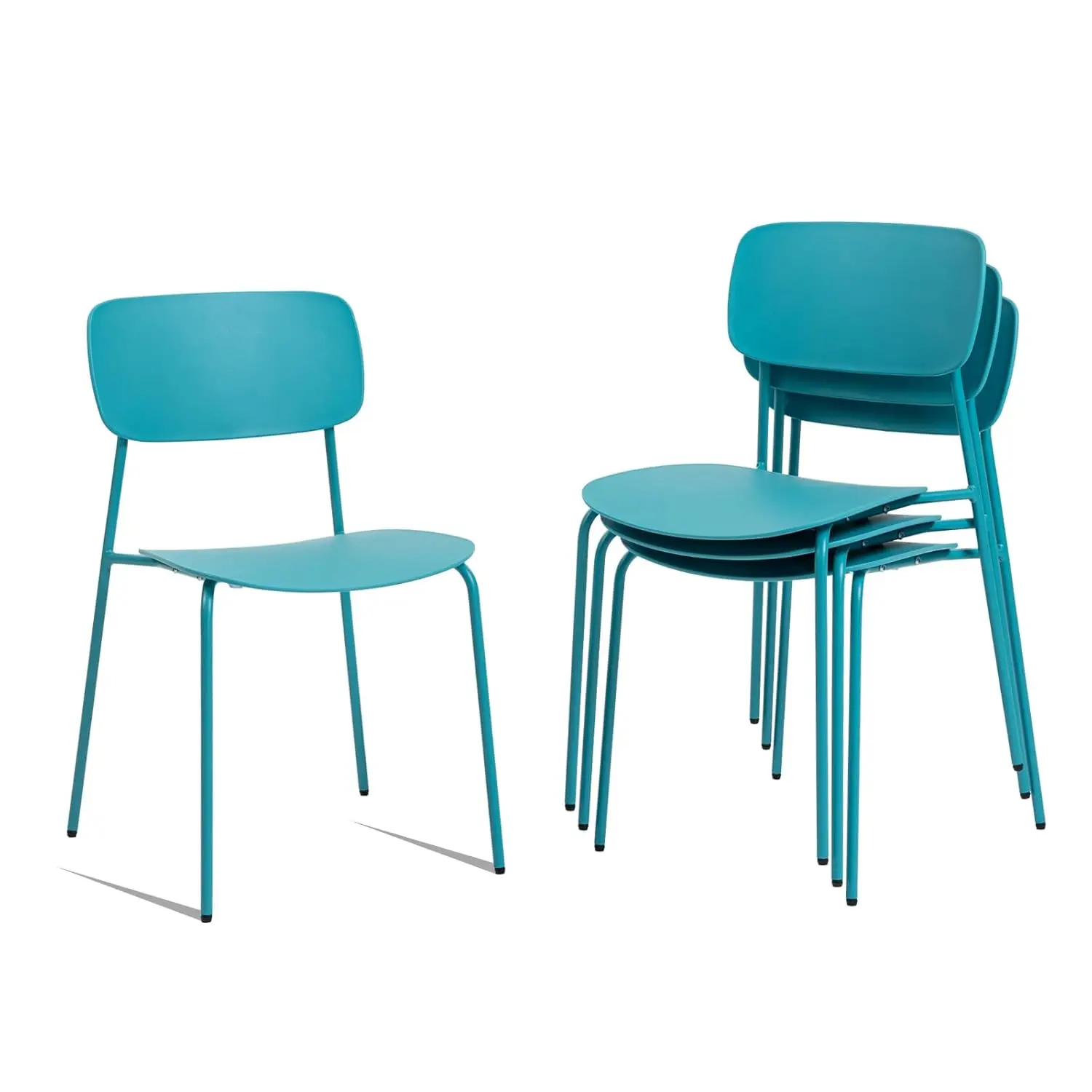 

Комплект из 4 складных стульев без подлокотников, офисные стулья для залов ожидания с металлическими ножками и эргономичным пластиковым сиденьем, металлические, на заказ