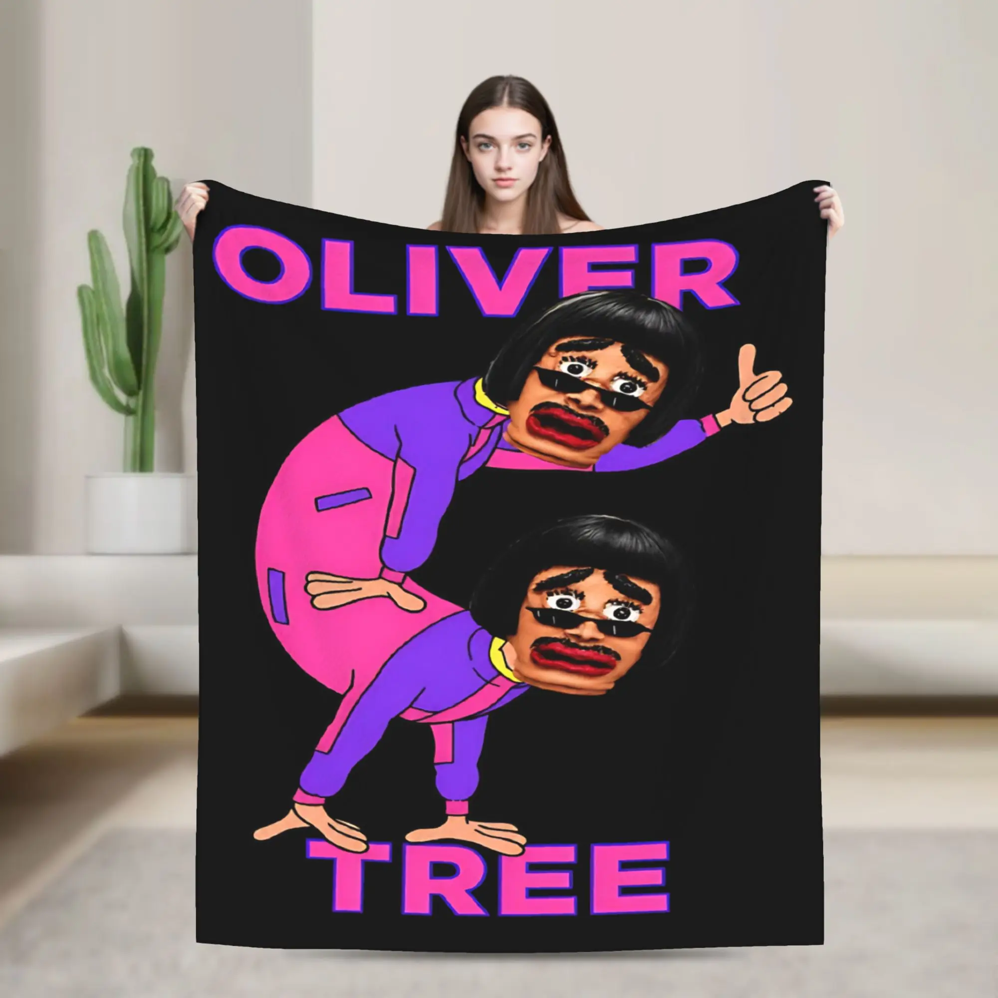 In loving memory OT Oliver Tree Knitted Blanket Flannel  Super Soft Throw Blankets for Bed Bedroom Quilt