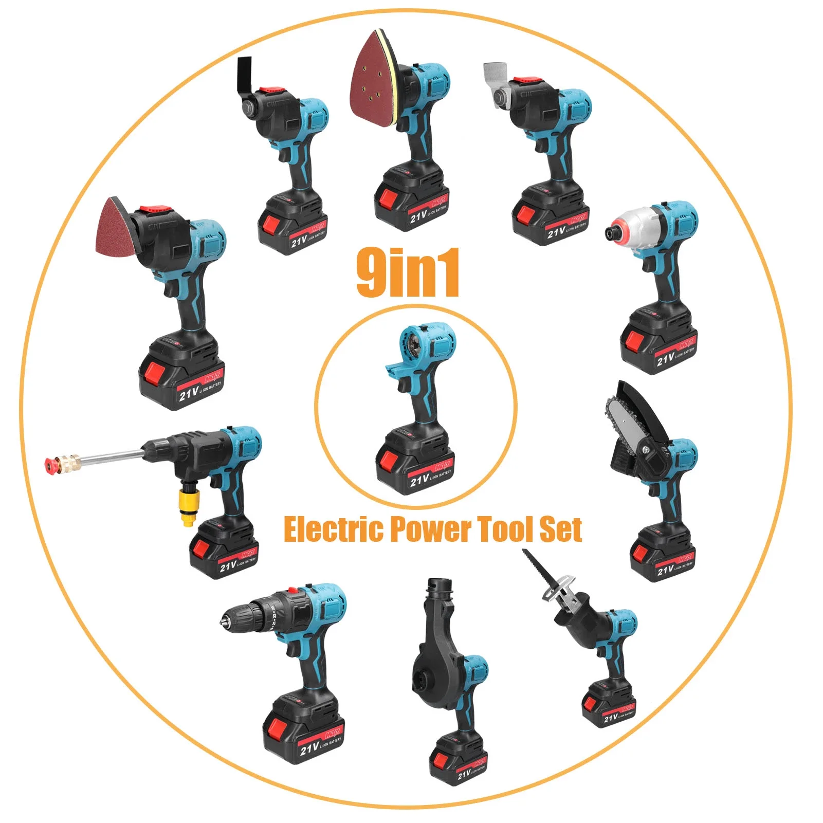 Multi-function 9 in 1 Electric Power Tool Set Electric Electric pruning wireless scissors Machine with Brushless Motor