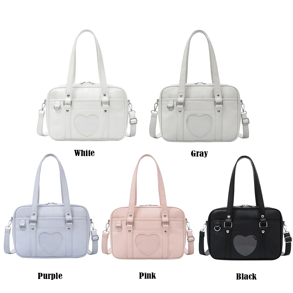 Fashion Women PU Leather School Bags Student Solid Color Large Capacity Shoulder Bags Ladies Single Strap Crossbody Bags