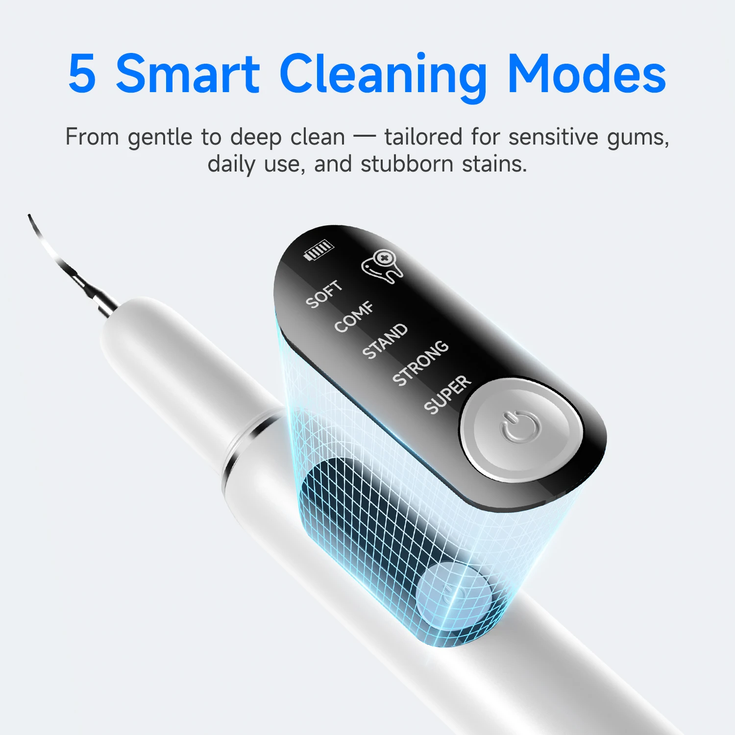 CURVY MOON T6 Electric Tooth Cleaner Ultrasonic High Frequency Vibrating Plaque Remover Dental Scaler Eliminator Tartar Removal