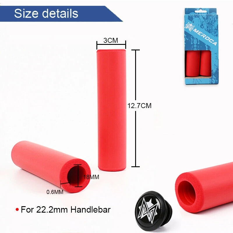 MEROCA 1 Pair Non-slip Mtb Bicycle Handlebar Hoses with Cap Silicone Bike Cuffs Mtb Ultralight Handlebar Foam Mtb Accessories