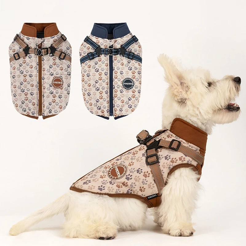 

Dog PP Cotton Thick Coat Dog Vest Pet Reflection Warm Coat Small And Medium-sized Dog Clothes Windproof Vest Clothes for Dog