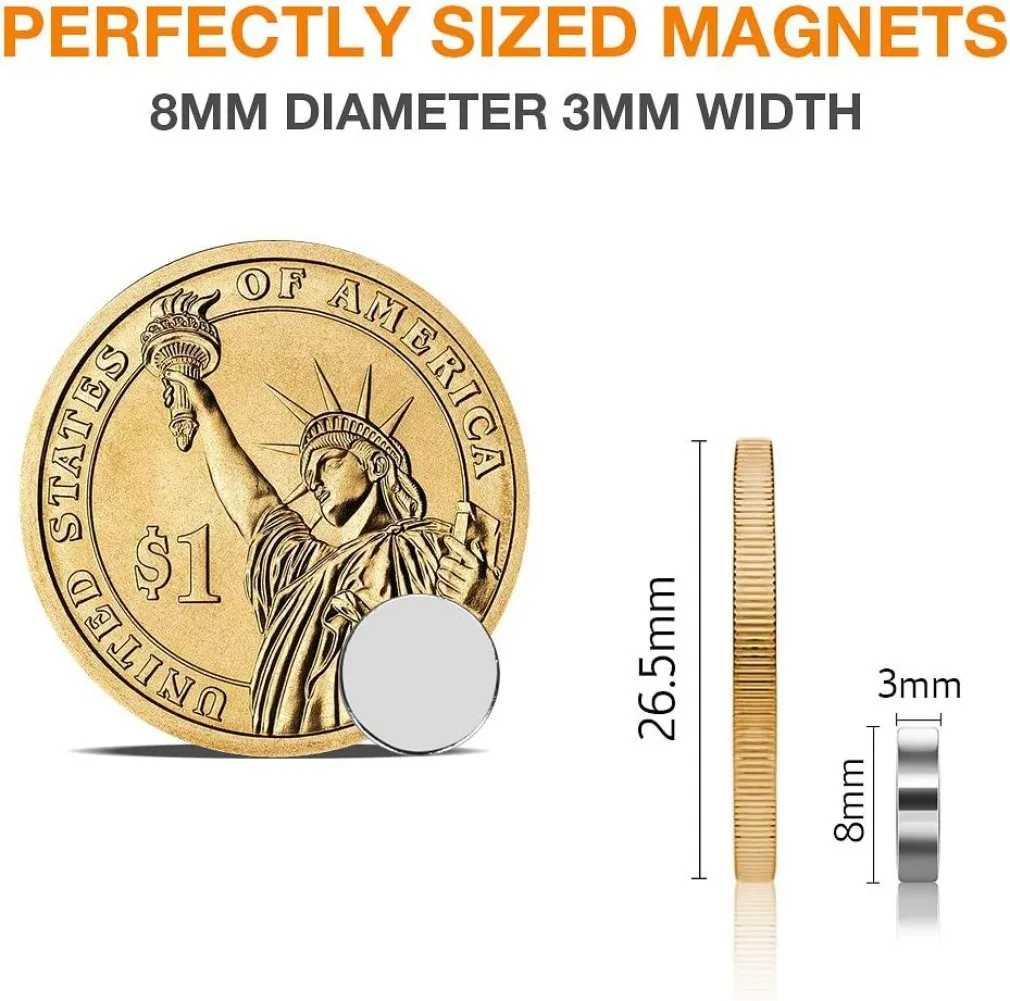 MAGFUN Strong Round Neodymium Magnets Multi Size Small Disc Permanent Magnet Sheets for DIY Crafts Home Decoration Office Fridge