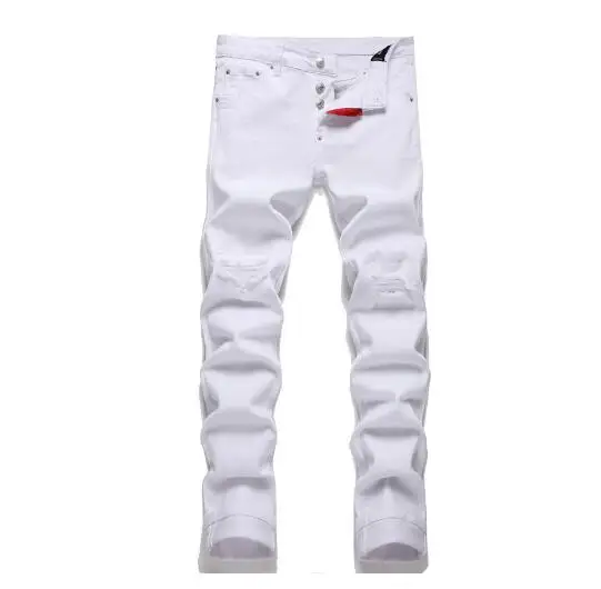 Männer schwarz zerrissene Jeans Jeans Löcher Jeans italienische High Street Style Jeans hose hochwertige männliche Slim Fit Jeans hose Größe 38