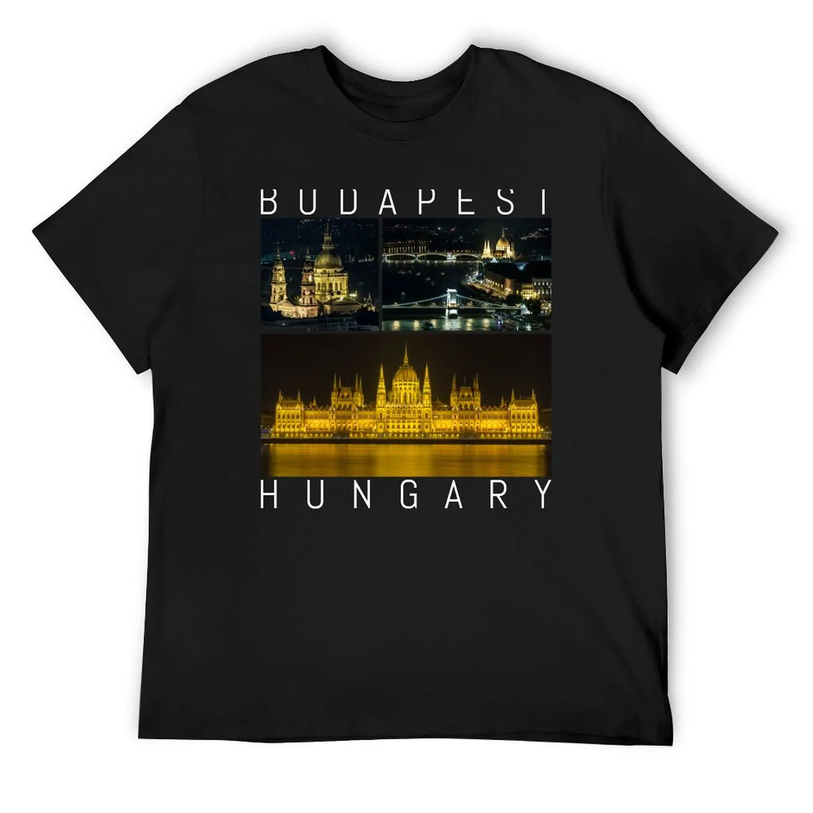 

Budapest Hungary famous sights gallery Souvenir T-Shirt oversized funny shirt cotton customizeds mens t shirt