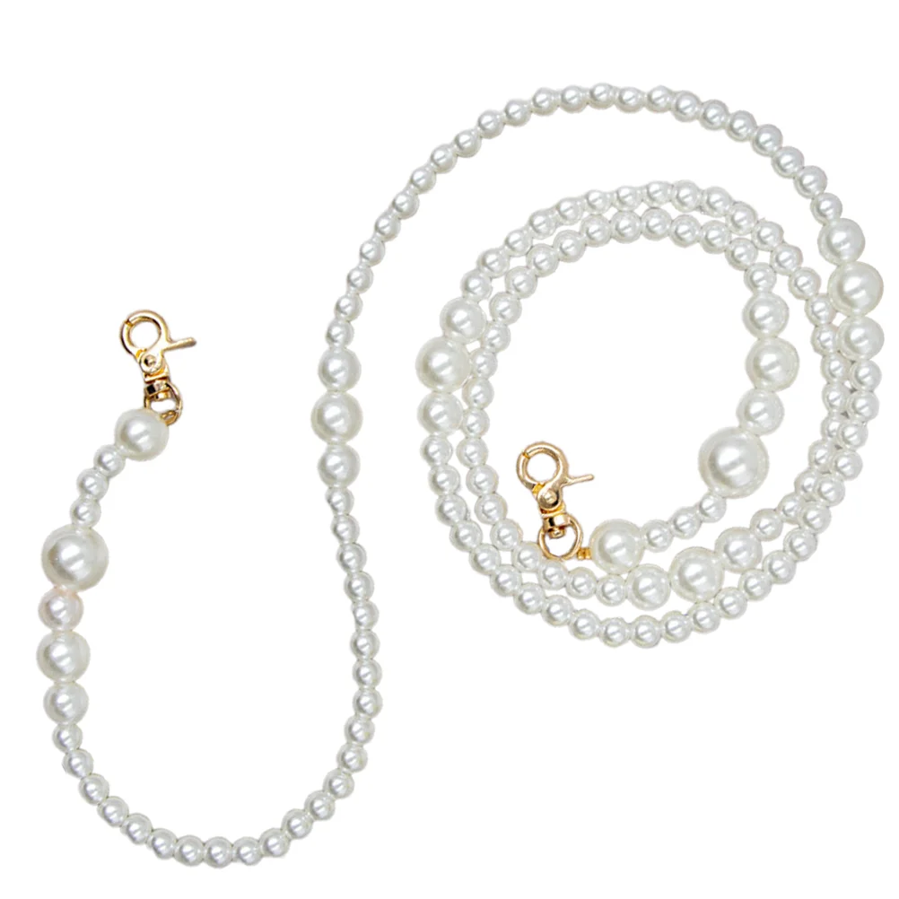 

Women Lanyards DIY Handbag Strap Bead Pearl Handle Chain Purse Replacement Beads