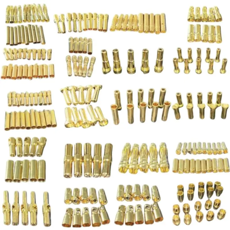 5/10Pairs Gold Plated 2/3/4/5/5.5/6.0/6.5/8.0mm Banana Plug Bullet Low Profile Male Female Connector for RC Lipo Batteries