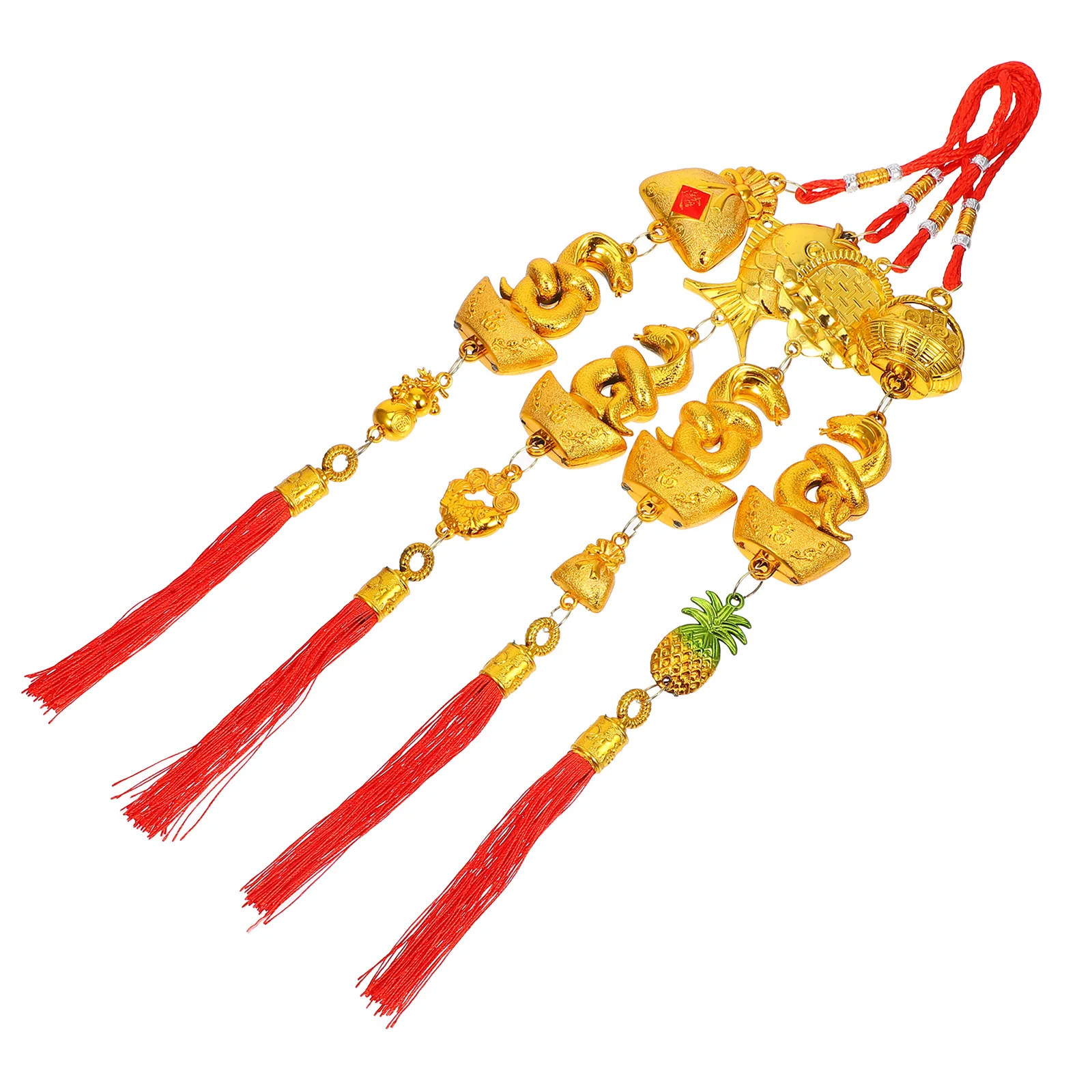 4 قطعة ثعبان سنة بونساي قلادة معلقة حلية السنة الصينية الجديدة ديكور شرابة قلادة للمنزل مكتب سيارة الباب الأمامي الربيع #1