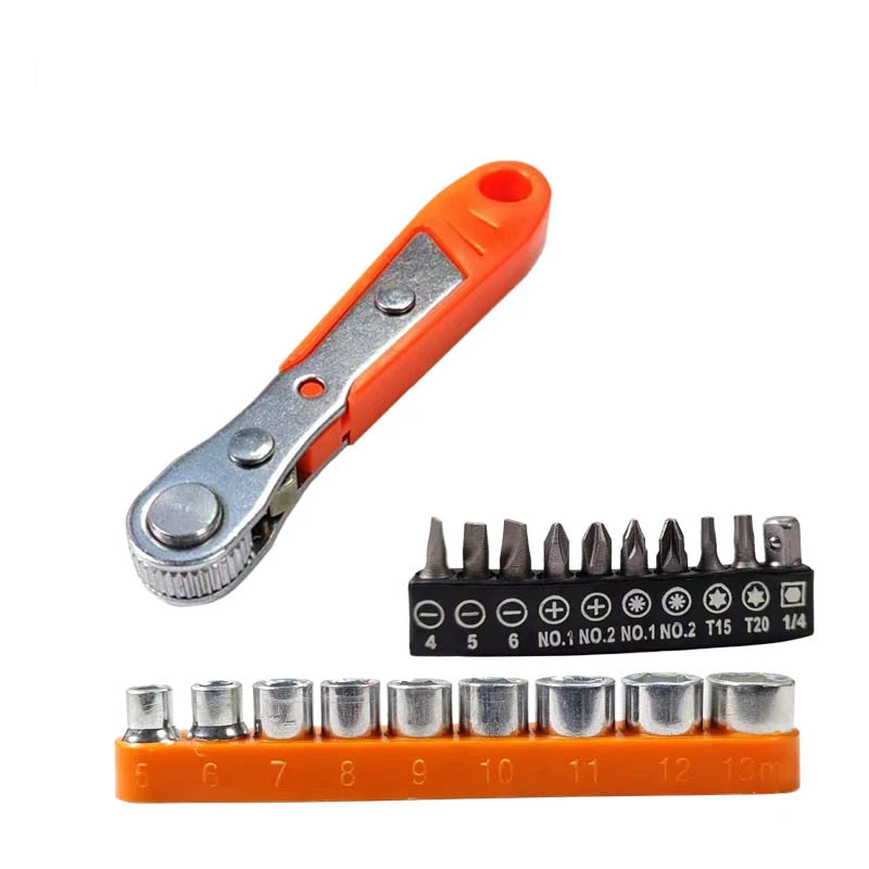 1 Set Hexagon Ratchet Wrench Spanner with Screwdriver Bit The Perfect Household Handle Repair Wrench for  Vehicle Maintenance