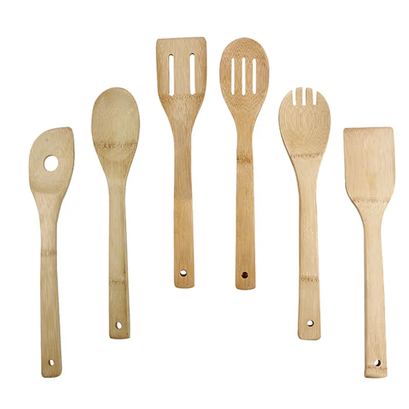 6PCS/SET Mixing Kitchen Cooking Kit  Bamboo Utensil Set