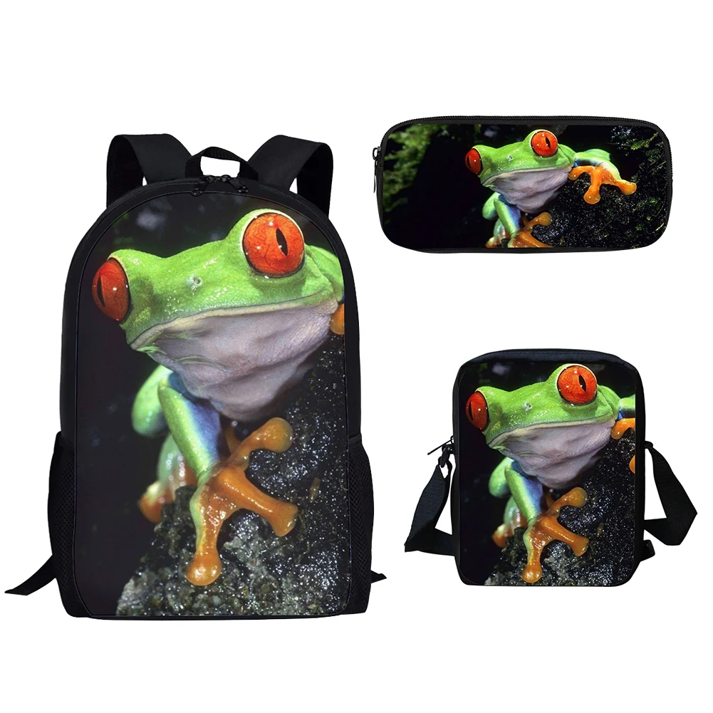 

Funny Frog 3D Print Children Backpacks Set for Teenagers Girls Boys Lightweight School Bags Children Orthopedics Schoolbags