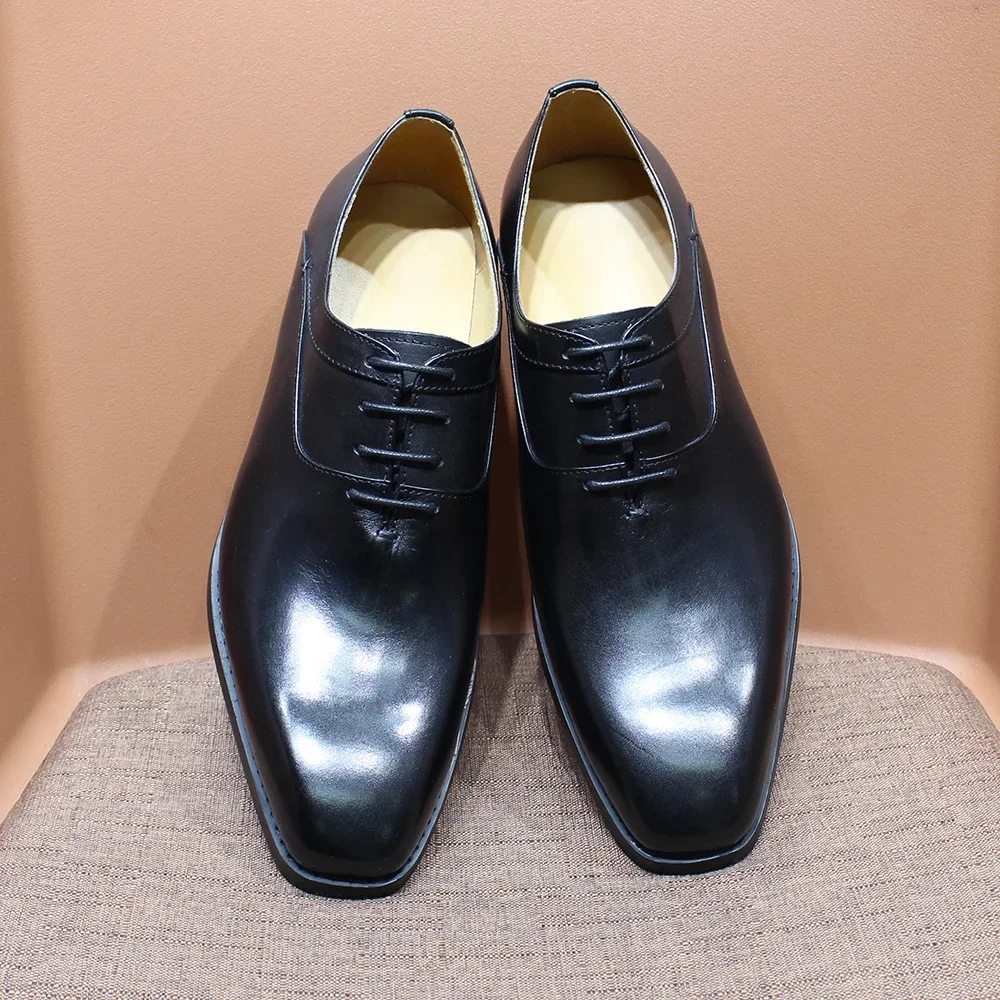 Moda uomo in vera pelle Oxford pelle di serpente stampe fatte a mano stringate a punta scarpe da ufficio per festa di nozze per uomo