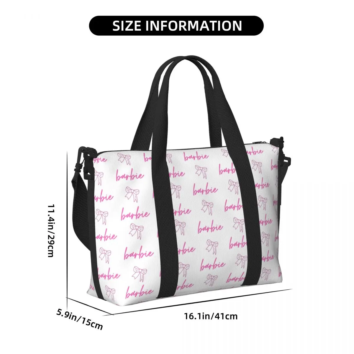 Sac fourre-tout sans couture personnalisé pour femme, grands barbies, Rosa DD Butter, shopper initié, sac de voyage pour salle de sport de plage