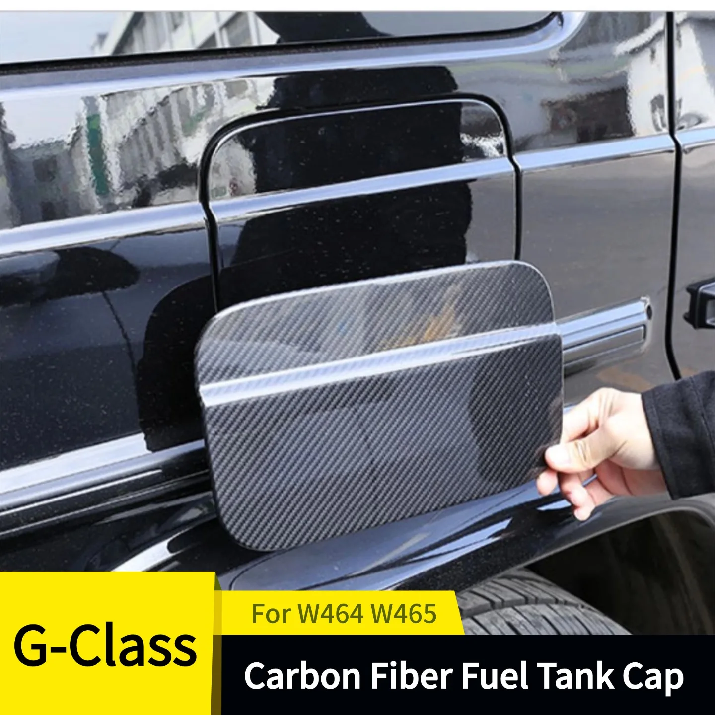Carbon Fiber Fuel Tank Cap Cover Trim For Mercedes G Class W464 W465 G350 G400 G450 G500 G550 G63 Car Exterior Decor Accessorie