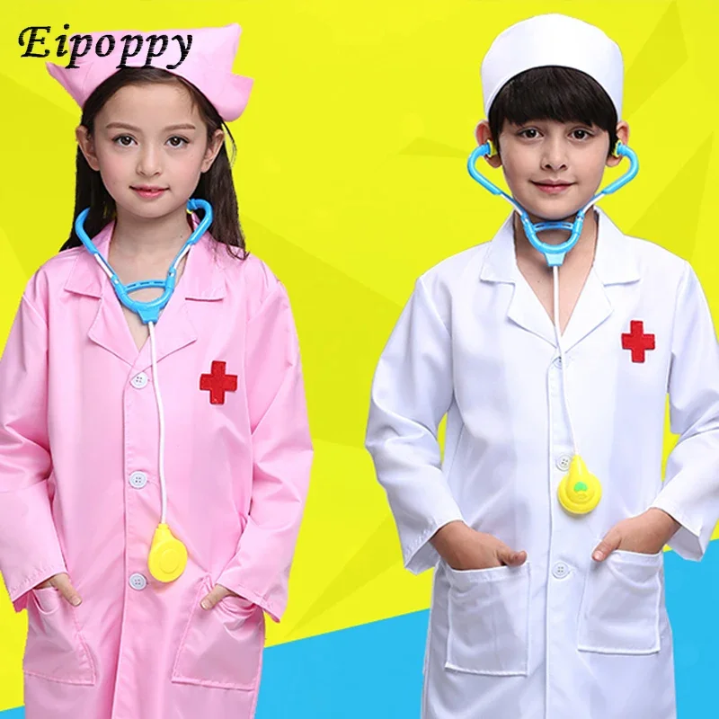 Kids Cosplay Clothes Boys Girls Doctor Nurse Uniforms Fancy toddler halloween Role Play Costumes Party Wear doctor gown