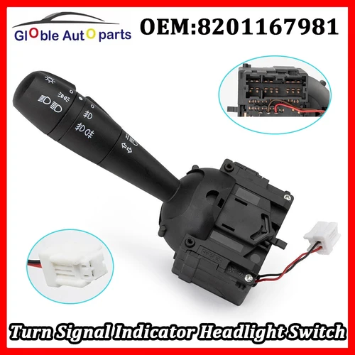 Para Dacia Dokker Express Duster Furgonato Lodgy Logan II Renault Clio IV logan indicador de señal de giro interruptor de faro 8201167981