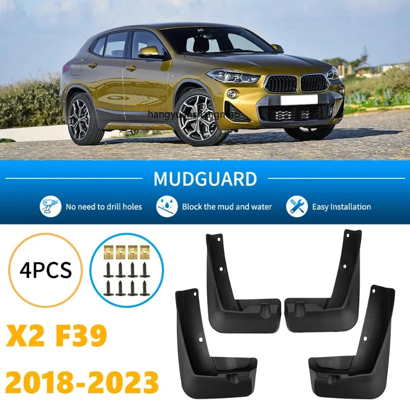 4 PCS For BMW X2 F39 2018 2019 2020-2023 Front Rear Car Mudguard Fender Mud Guard Flaps Splash Flap Mudguards Accessories