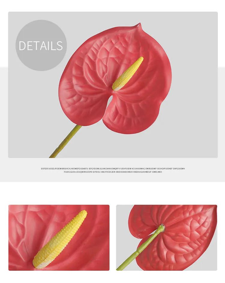Simulated Flower Living Room Home Decoration Artificial Plant Simulation 3D Printing Film Red Palm Wedding Decoration
