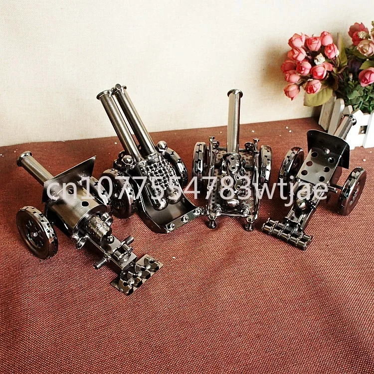 Retro cannon models, door shaped mortar cannons, wrought iron small steel cannon models, decorations, handicrafts, boy toys