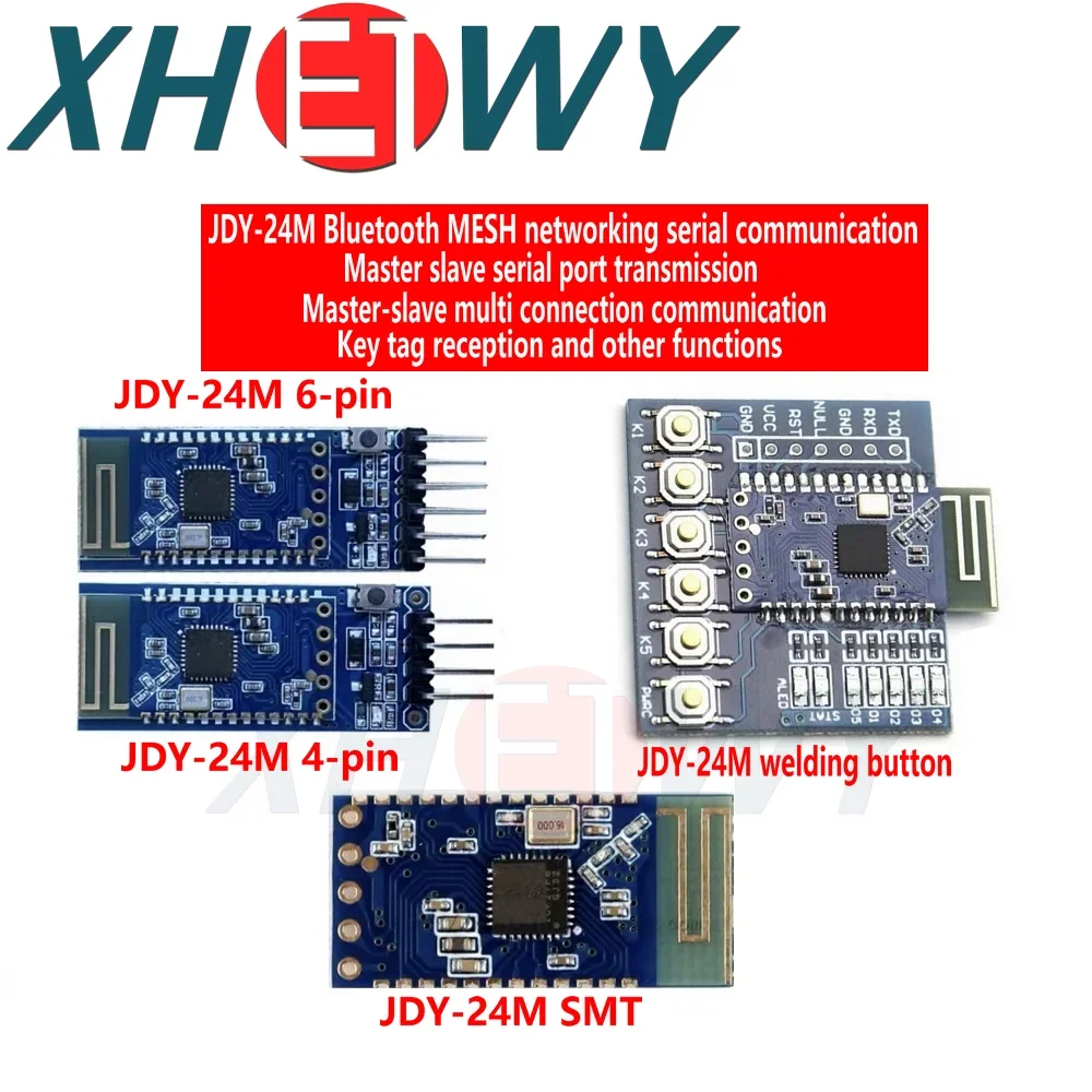 

5 шт. JDY-24M объединительная плата последовательного порта Bluetooth 5,0 MESH модуль Zigbee BLE Bluetooth BLE мастер-подчиненная прозрачная передача