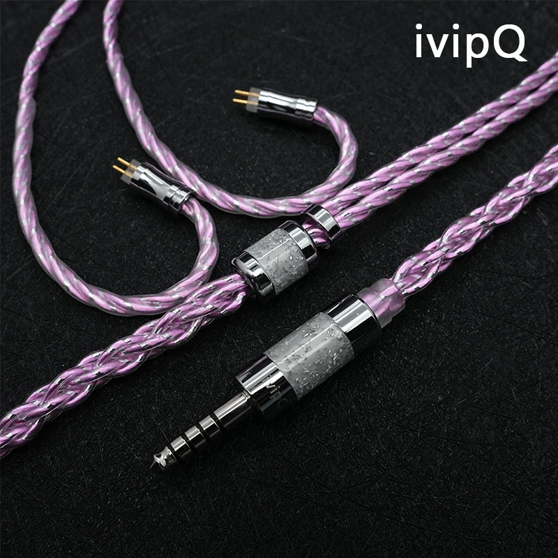 IvipQ Heartbeat Frequency Kabel Hochreines Einkristall-Silber+Kupferlegierung+Silberfolie 4,4mm 2Pin MMCX IE900 Audio IEM Kabel – Detail 7