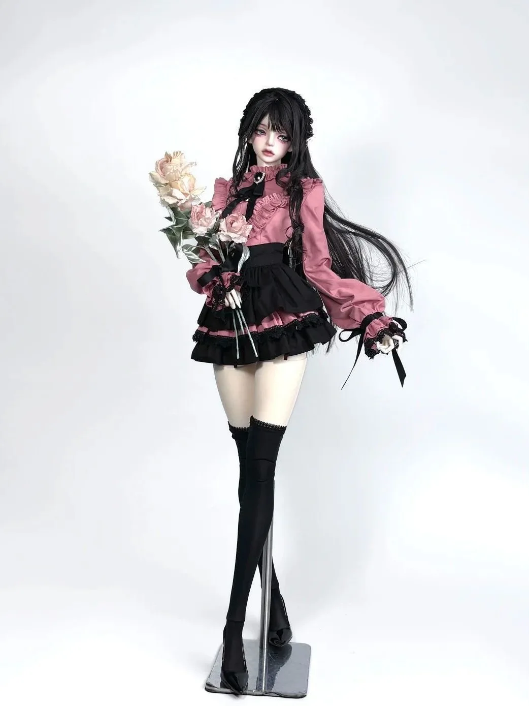 BJD doll clothes suitable for 1/3 1/4 1/6  size Cute pink and purple dress clothes set doll accessories (2 points)
