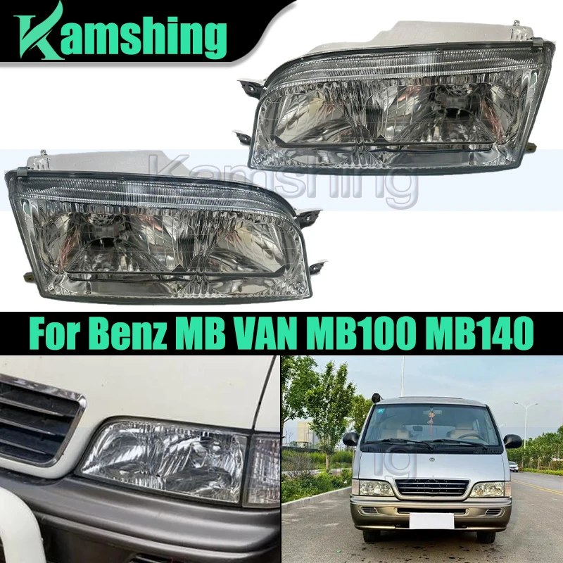

1pair Front Bumper Headlight For Benz MB VAN MB100 MB140 Front Head Light Headlamp Head Lamp