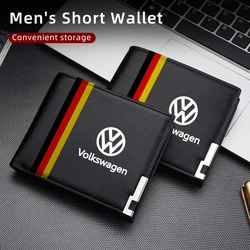 Men Wallet Leather Luxury Purse Long Short Card Holder Car Accessories For Volkswagen VW Jetta Golf Beetle C EOS GTI MK2 MK4 MK5