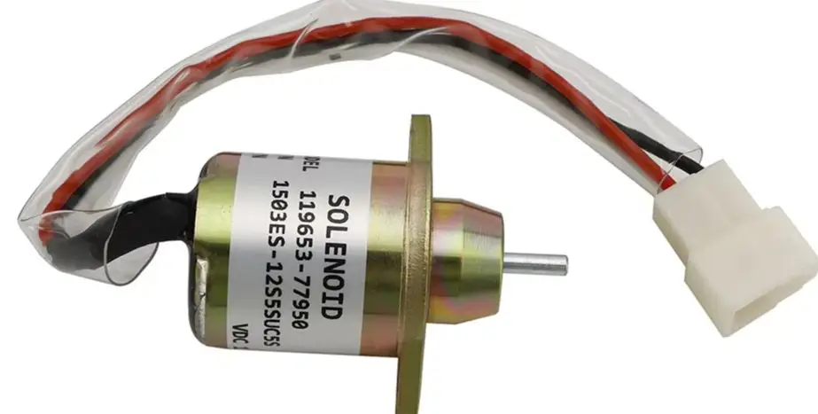 Fuel Shut Solenoid Valve 12V For Yanmar 119653-77950 1503ES-12S5SUC5S 3TNE84 Engine Stop Coil For Kubota For Takeuchi For Loader
