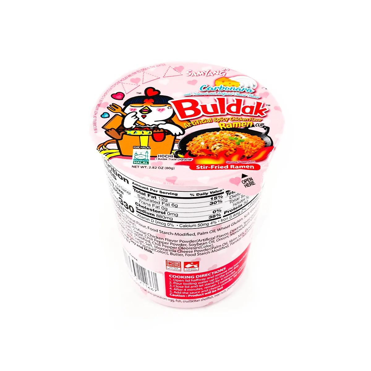 [8Packs] Koreaanse Buldak Noedels Carbonara Roergebakken Ramen-Hete Kip Smaak, 2.82Oz Instant Eten, 2.82Oz * 8 Pakjes