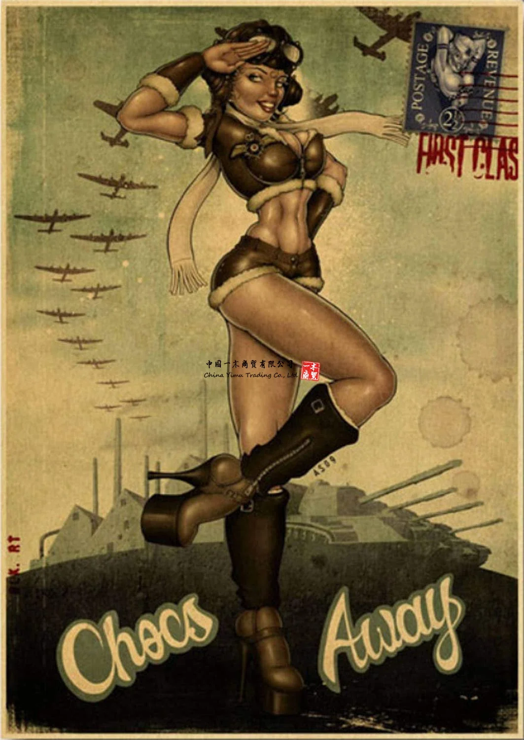3canvas Poster Pin Up Girl Posters Vintage Sexy Girl Poster Painting Wall Decor For Bar Pub Club Bedroom