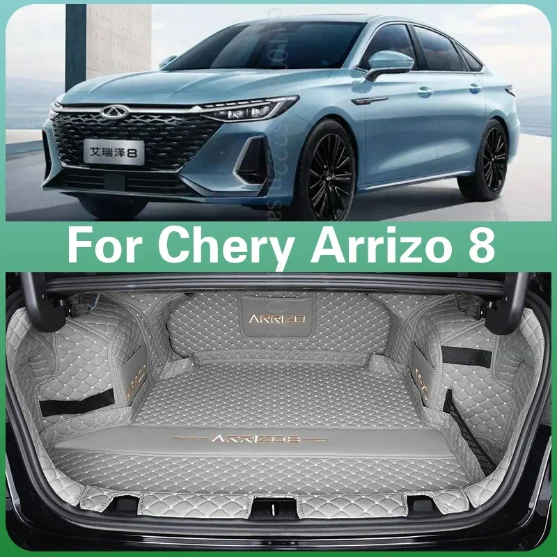 

Custom Car Trunk Mat For Chery Arrizo 8 2023-2025 Leather Full Coverage Cargo Liner Waterproof Interior Accessories