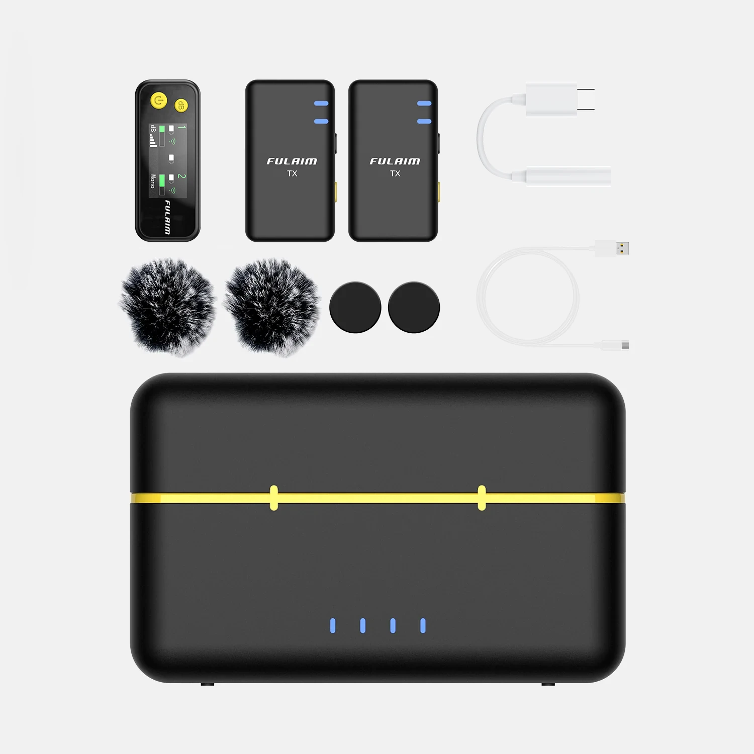 FULAIM X5 Wireless Lavalier Microphone System with Quick noise-Cancellation for DSLR/iPhone/Android/Youtube Interview Record