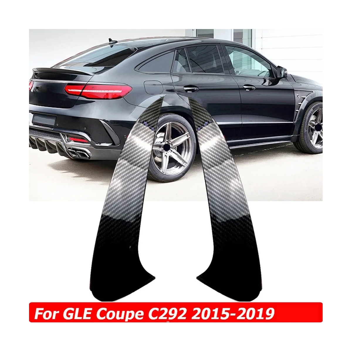 Rear Bumper Spoiler Air Vent Trim for Mercedes Benz GLE Coupe C292 GLE63S GLE400 GLE450 4MATIC AMG 2015-2019 Gloss Black