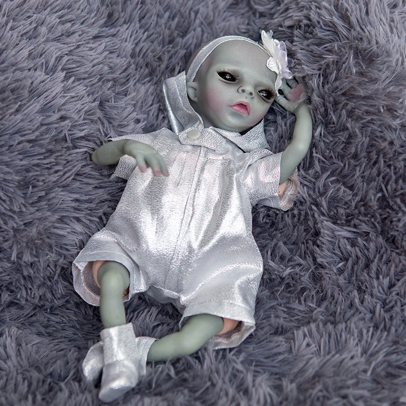 35cm  Reborn Baby Alien Finished Doll As Image High Quality Detailed Handmade Painted Doll Collectible Blue Baby