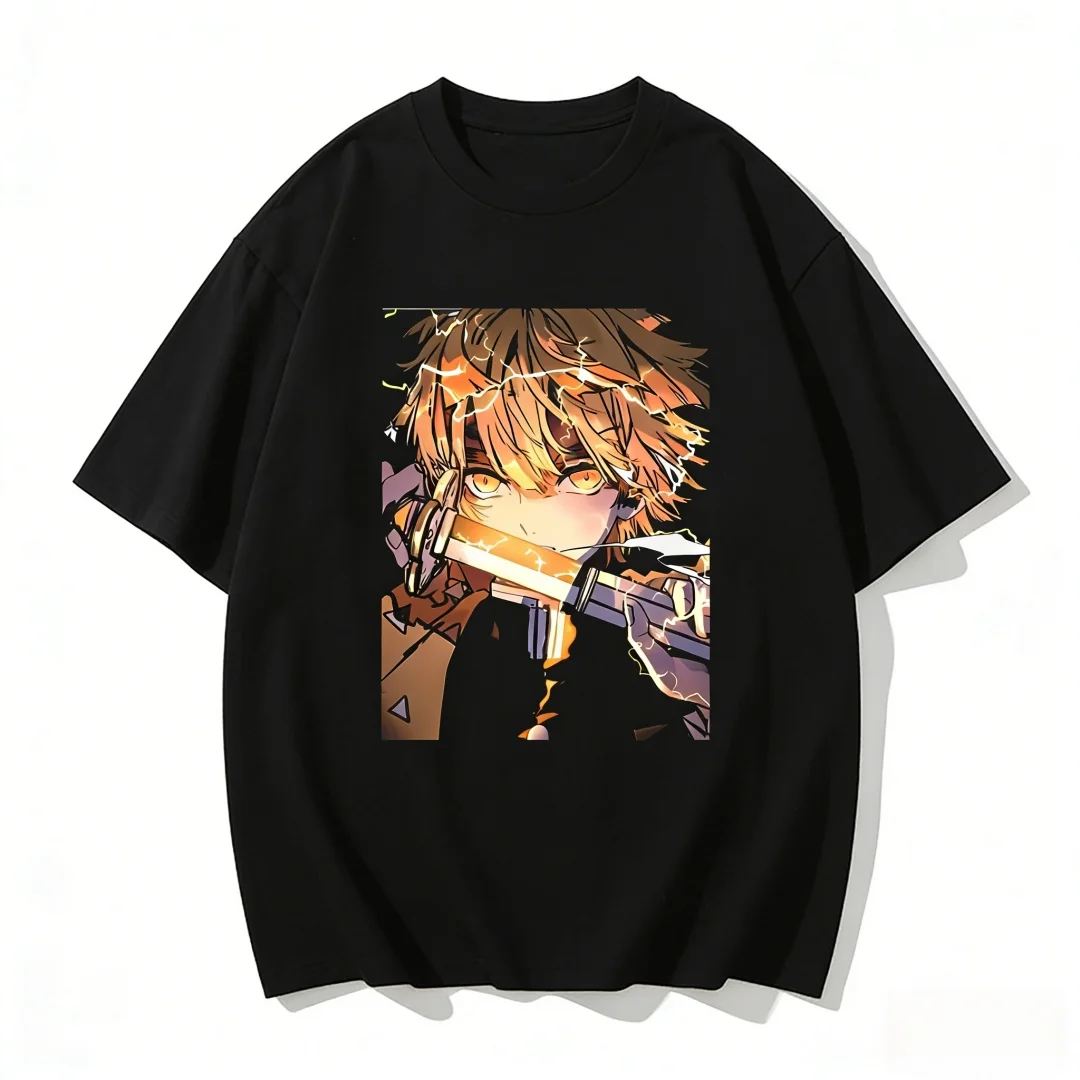 2026 Hot Sale Anime Demon Slayer T-Shirt High-quality Cotton Graphic Tee for Men Harajuku Streetwear Casual Short Sleeve Top Y2k