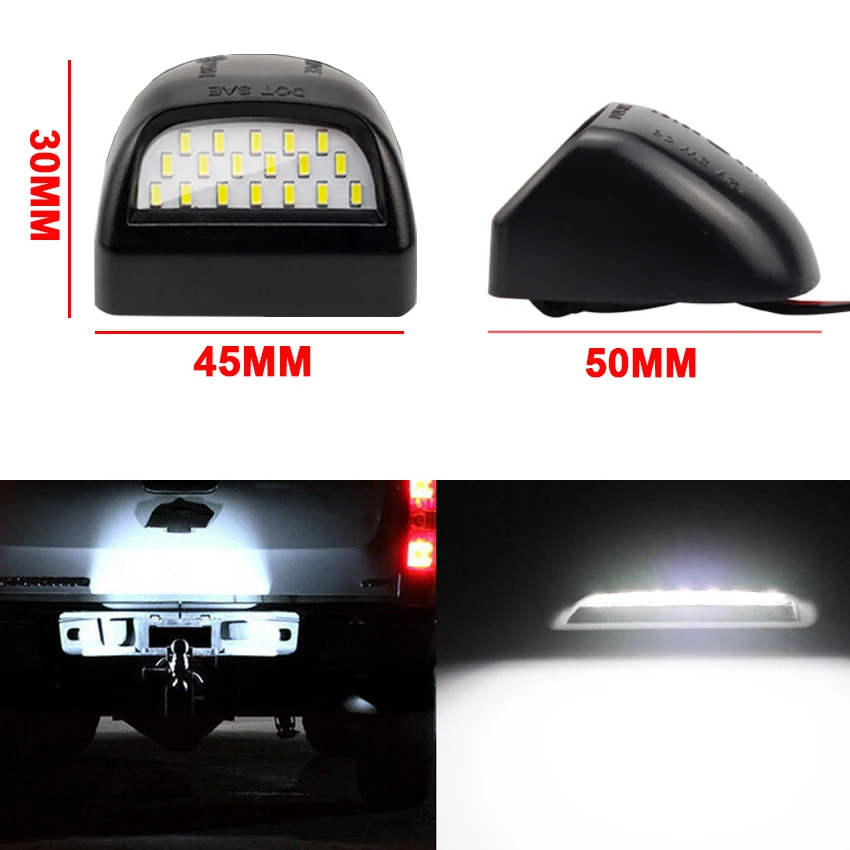 2Pcs No Error LED License Plate Light Lamp For Cadillac Escalade For Chevrolet Avala Silverado 1500 2500 3500 Suburban Tahoe