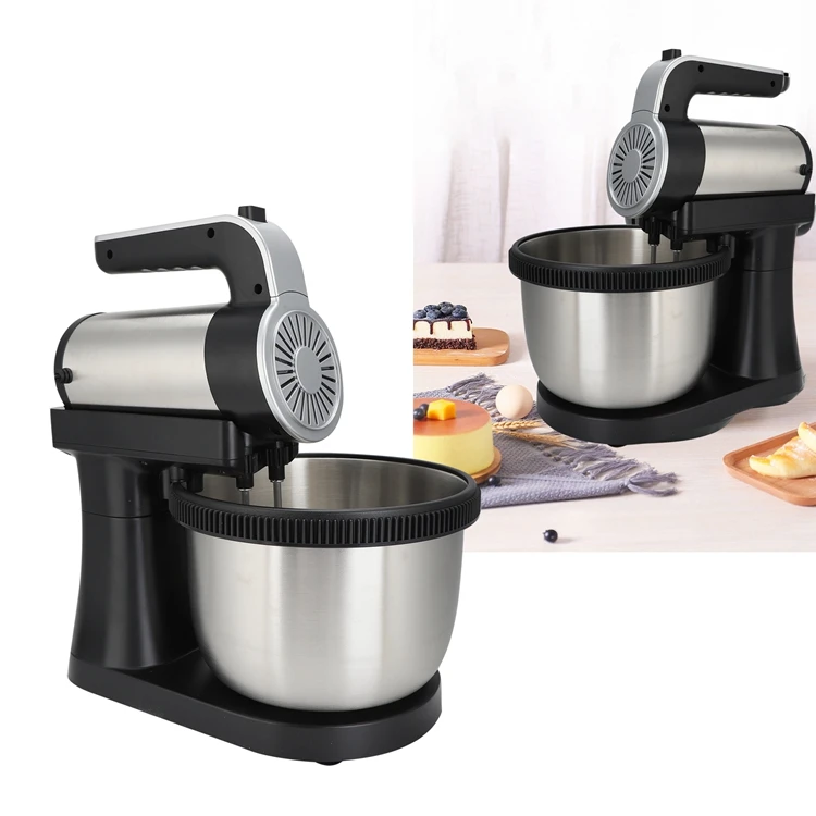 1000W Electric Eg Whisk 5 Speed 2 in 1 Hand Mixer Detachable Stainless Steel Mixing Bowl Stand Mixer