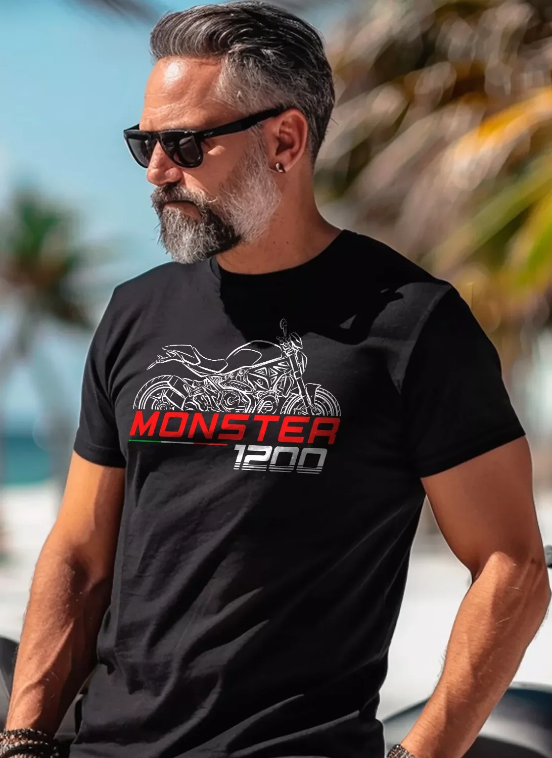 

Men T Shirt Casual Monster 1200 2014-2020 Motorcycle T-Shirt Graphic Summer Short Sleeves 100% Cotton