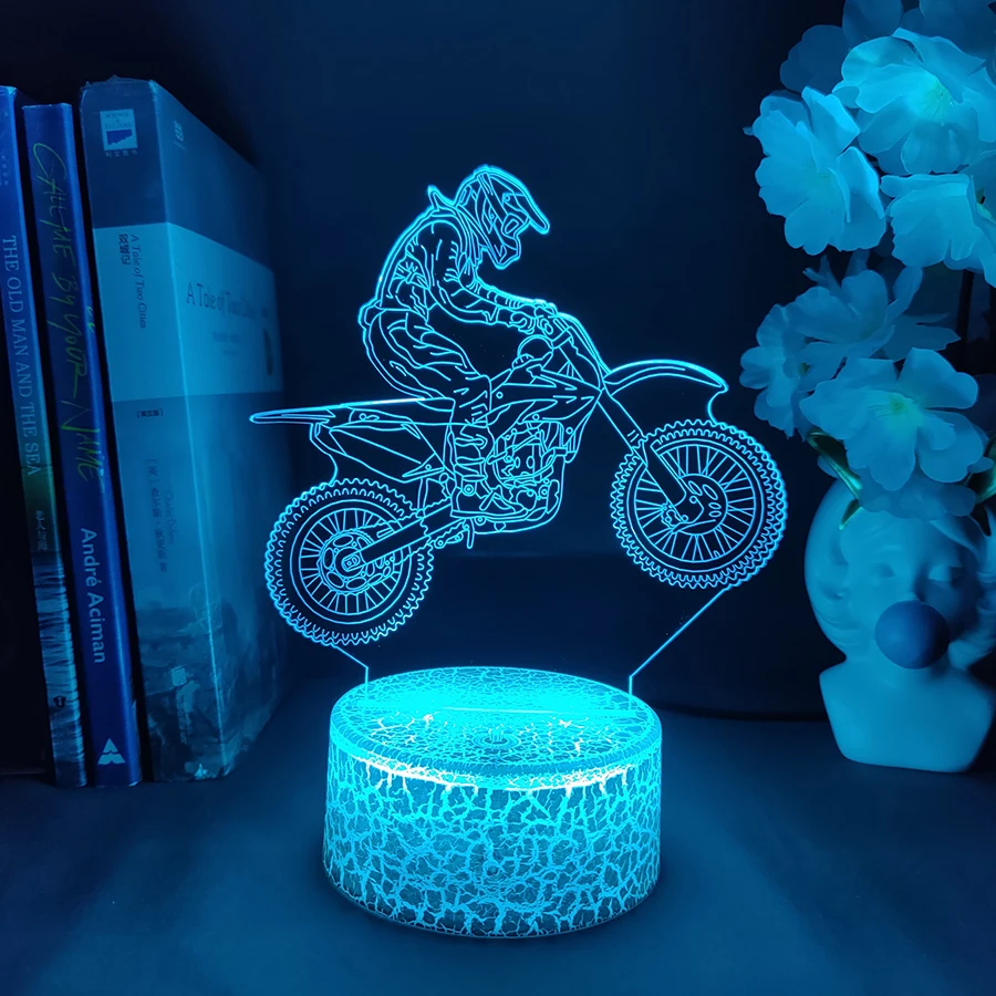 Racing Motorcycle 3D Led Night Light For Bedroom Mountain Bike Hologram Lava Lamp Children's Room Decor Boyfriends Birthday Gift