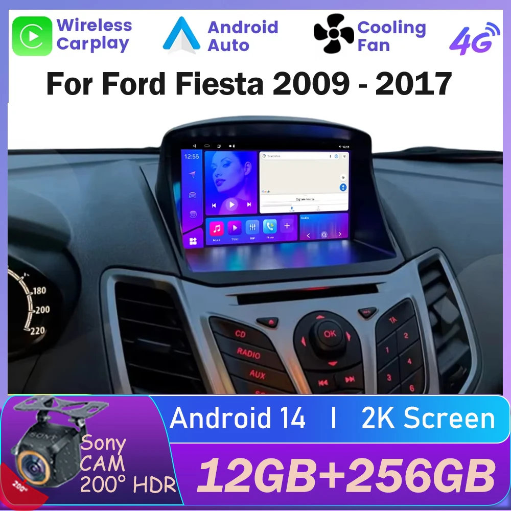 

Android для Ford Fiesta 2009- 2019 Android 13 автомобильный монитор мультимедийный плеер GPS-навигация Авторадио Видео Wifi 5G DSP