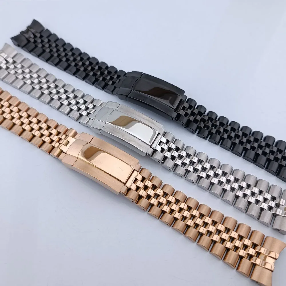 High quality 20mm wide solid five bead stainless steel daily watch strap  men\'s watch accessories tool strap