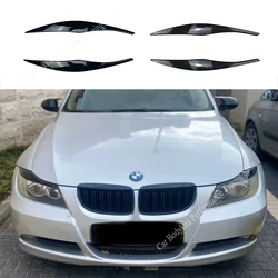 2Pcs ABS Gloss Headlight Evil Eyebrows Eyelids For BMW E90 E91 3 Series 318i 320i 320d 325i 330i 330d 2005-2012 3D Stickers