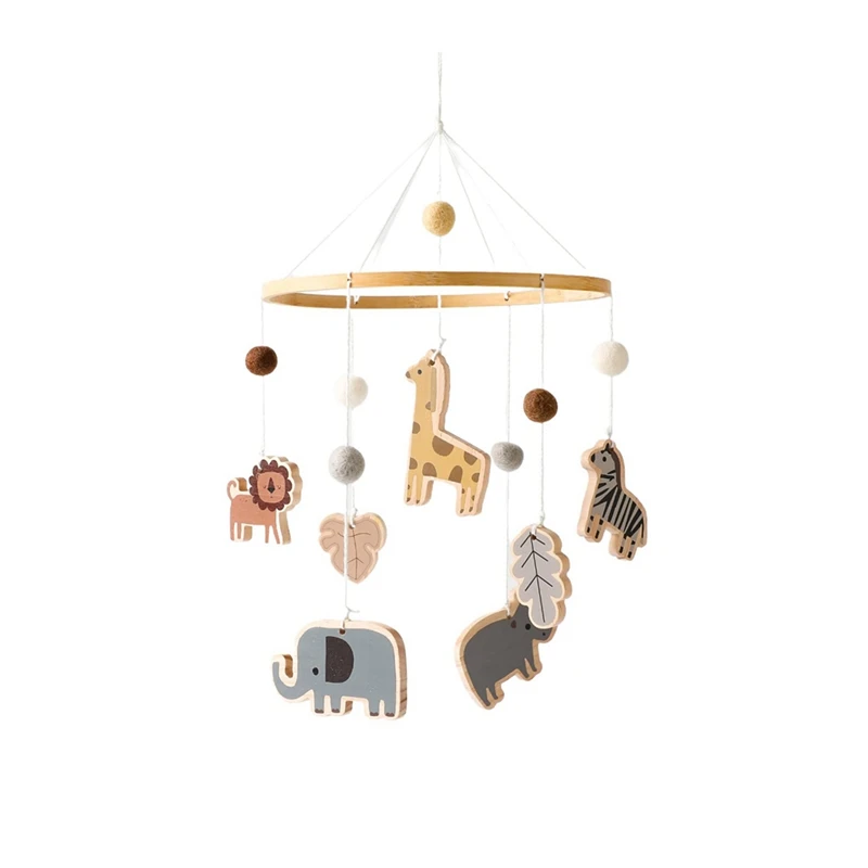 

Мобиль детский прочный нейтральный для мальчиков и девочек, мобиль для детской кроватки с животными из джунглей, подходит для использования вручную