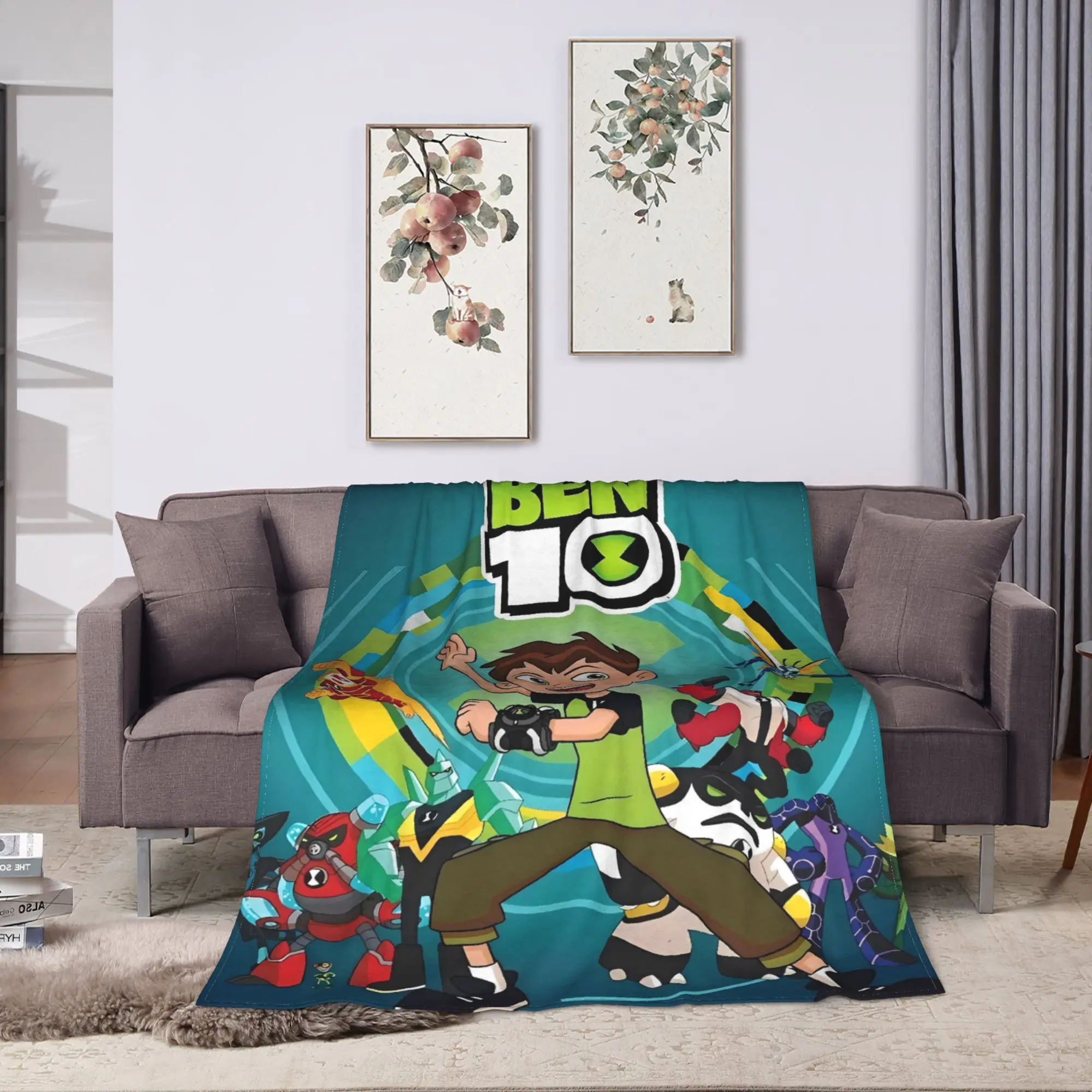 Ben 10 Alien  Blankets  Warm Soft Novelty Plush Throw Blanket For Students Couch Bed Flannel Bedspread Bed Cover