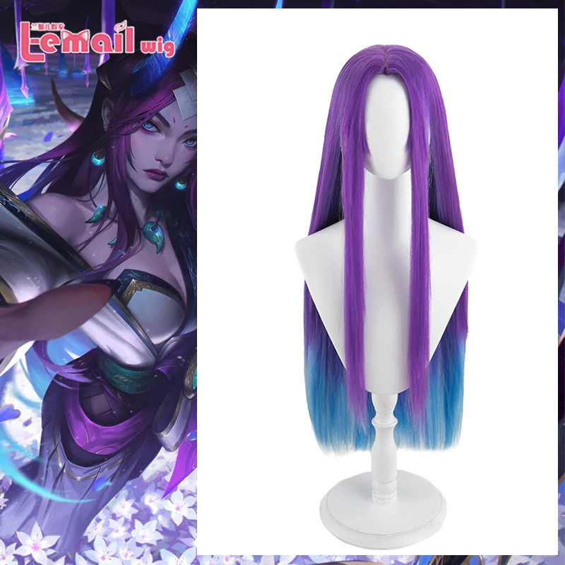 

Парик L-email, синтетические волосы, игра LOL Spirit Blossom Irelia, парик для косплея, 80 см, градиент цвета, женские парики, термостойкие волосы