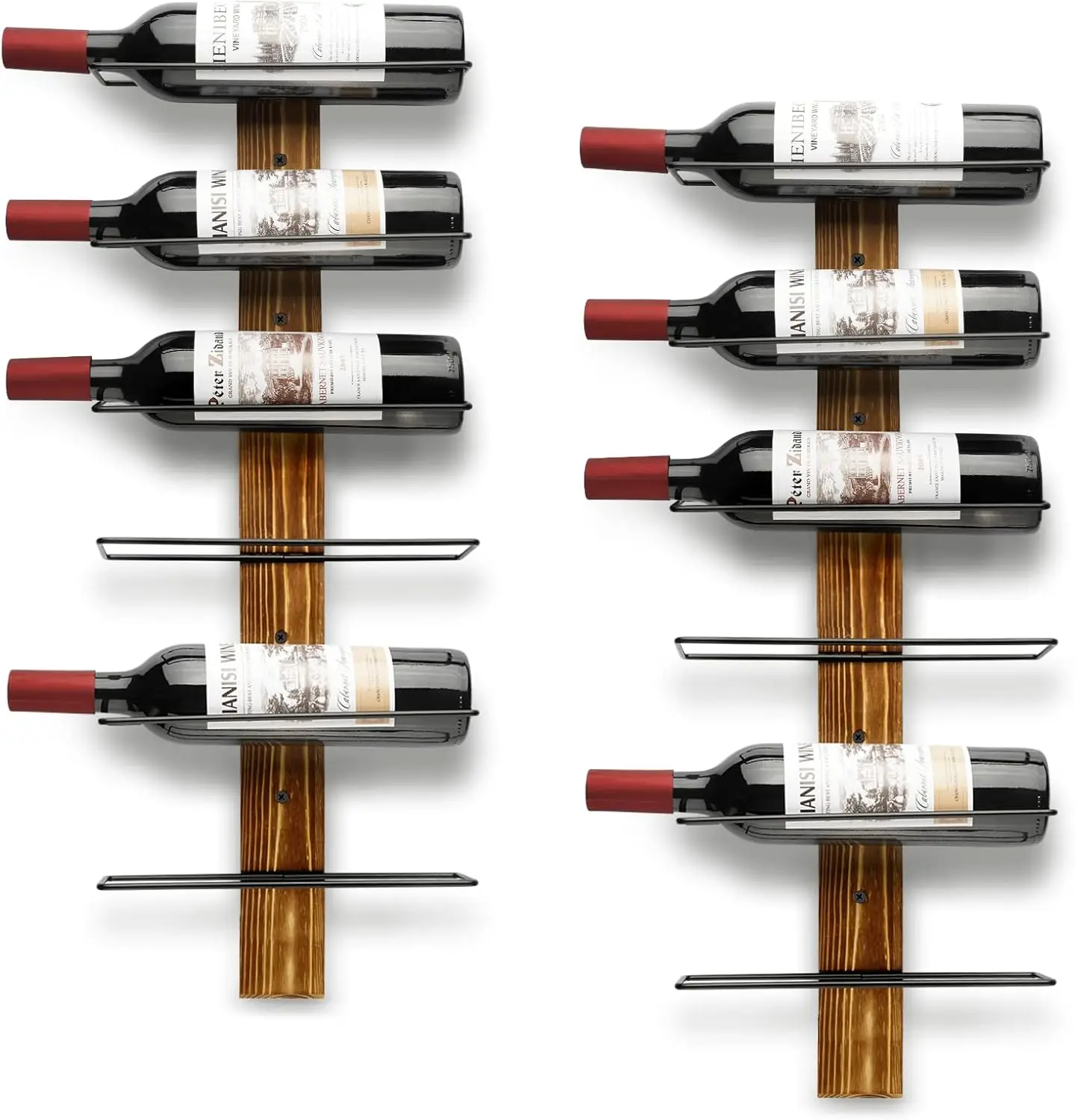 

Настенная винная полка из соснового дерева на 12 бутылок для кухни, столовой, бара