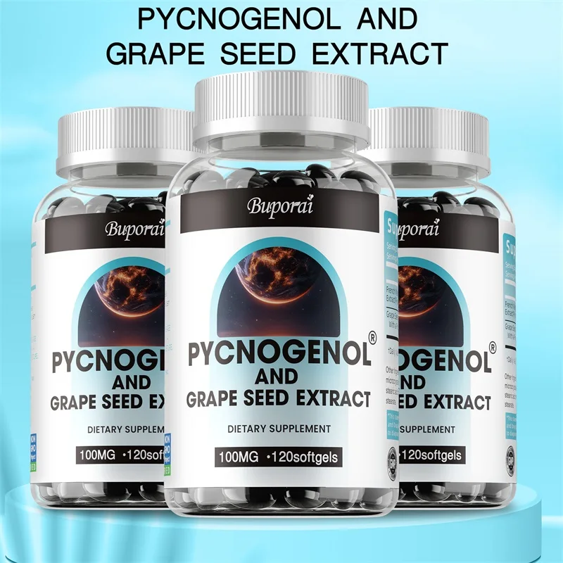 

Pycnogenol & Grape Seed Extract - Antioxidant, Supports Blood Pressure Balance, Reduces Swelling and Relieves Knee Pain